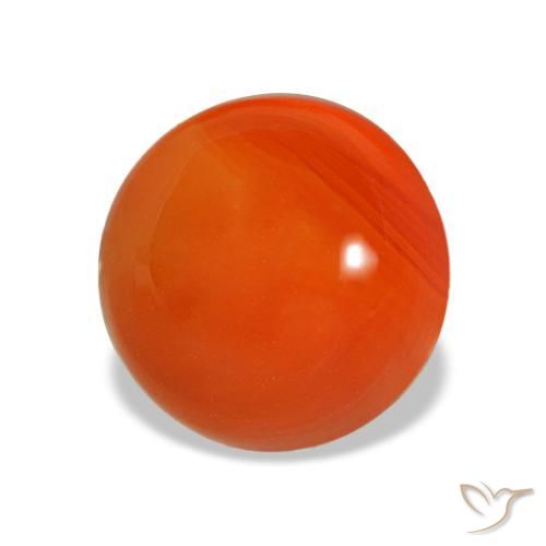 Corniola naturale arancione da 1,98 ct, taglio rotondo, trasparente