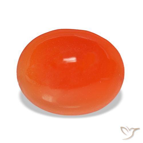 Corniola naturale arancione da 2,29 ct, taglio ovale, traslucido