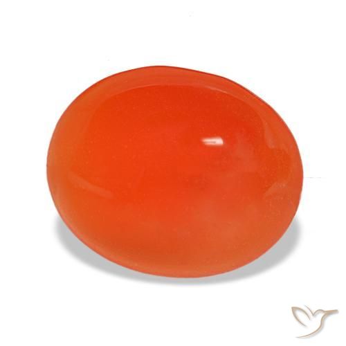 Corniola naturale arancione da 2,29 ct, taglio ovale, traslucido