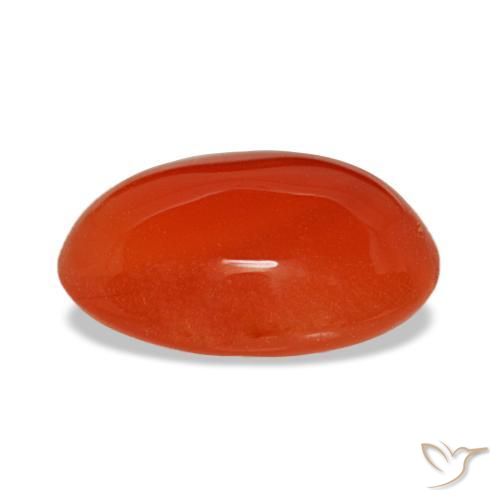 Corniola naturale arancione da 2,29 ct, taglio ovale, traslucido