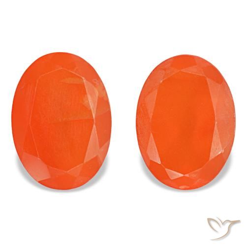 1.39ctw arancione corniola, ovale, trasparente