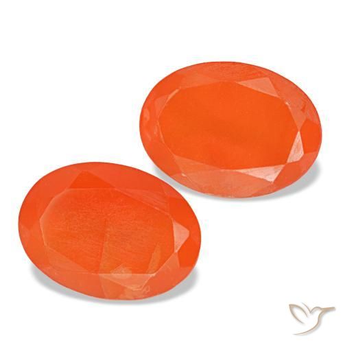 Corniola naturale arancione da 1,39 ct, taglio ovale, trasparente