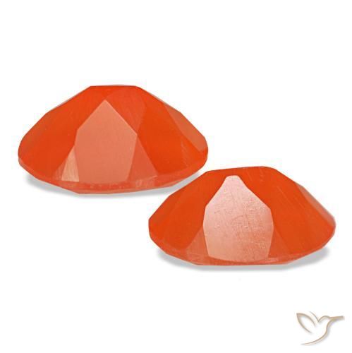 Corniola naturale arancione da 1,39 ct, taglio ovale, trasparente
