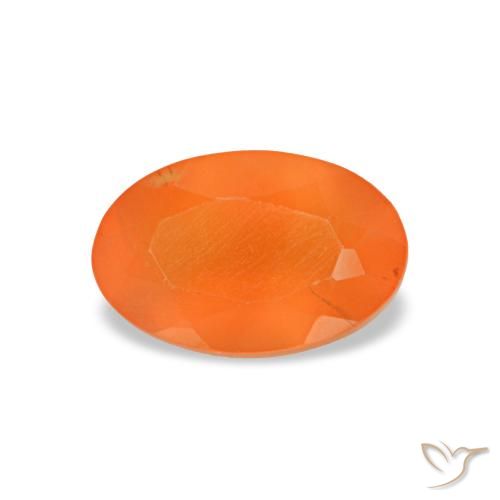 Corniola naturale arancione da 0,44 ct, taglio ovale, trasparente