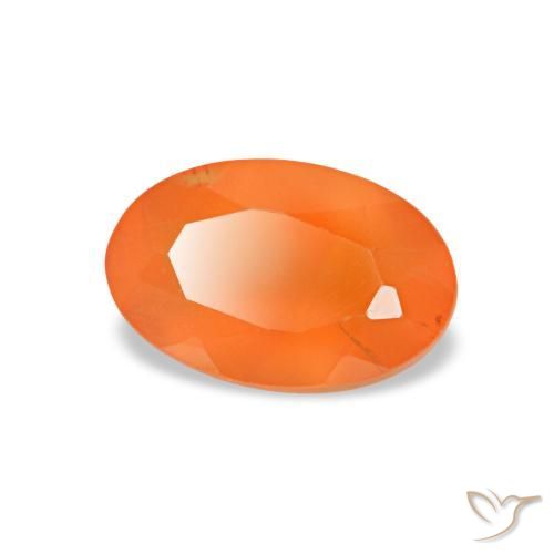 Corniola naturale arancione da 0,44 ct, taglio ovale, trasparente