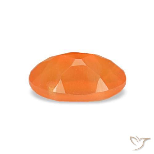 Corniola naturale arancione da 0,44 ct, taglio ovale, trasparente