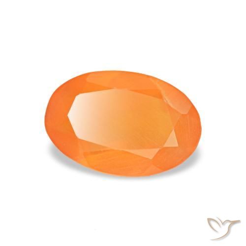 Corniola naturale arancione da 0,35 ct, taglio ovale, trasparente