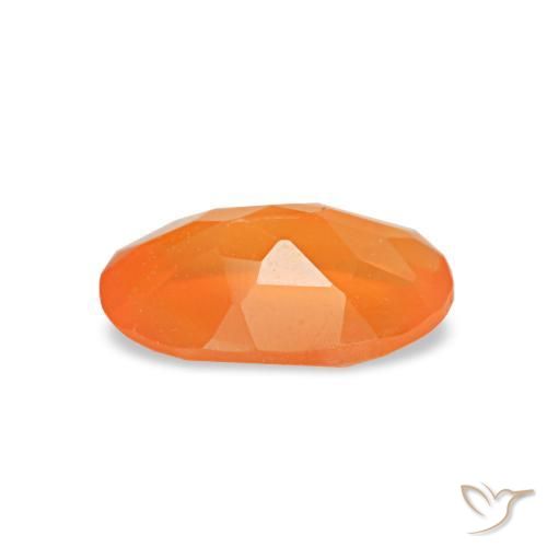 Corniola naturale arancione da 0,35 ct, taglio ovale, trasparente