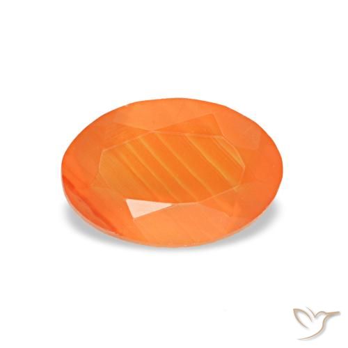 0.47ct arancione corniola, ovale, trasparente