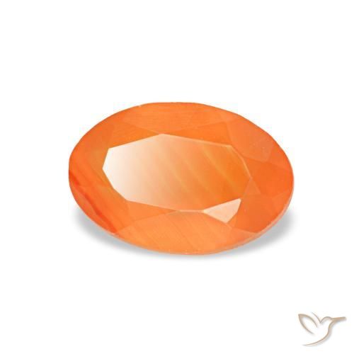 Corniola naturale arancione da 0,47 ct, taglio ovale, trasparente