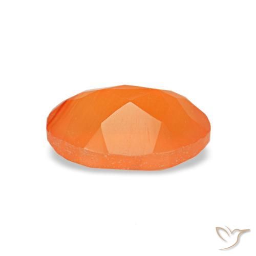 Corniola naturale arancione da 0,47 ct, taglio ovale, trasparente