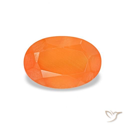 Corniola naturale arancione da 0,40 ct, taglio ovale, trasparente