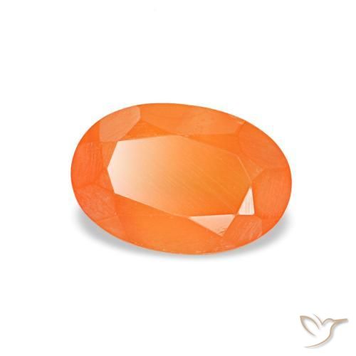 Corniola naturale arancione da 0,40 ct, taglio ovale, trasparente