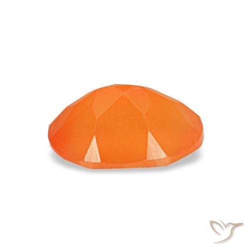 Corniola naturale arancione da 0,40 ct, taglio ovale, trasparente