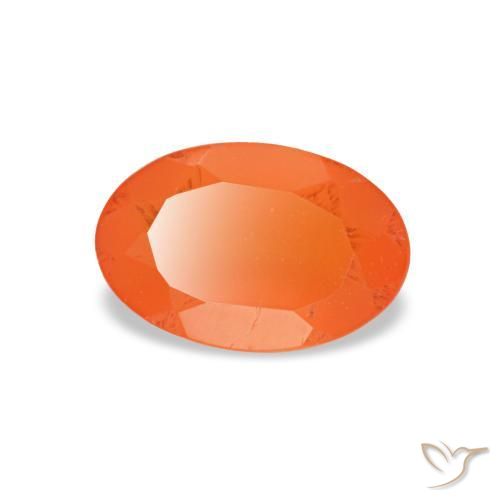 Corniola naturale arancione da 0,40 ct, taglio ovale, trasparente