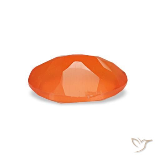 Corniola naturale arancione da 0,40 ct, taglio ovale, trasparente