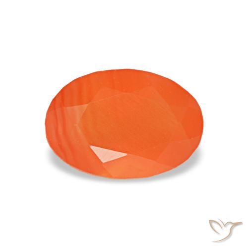 0.44ct arancione corniola, ovale, trasparente