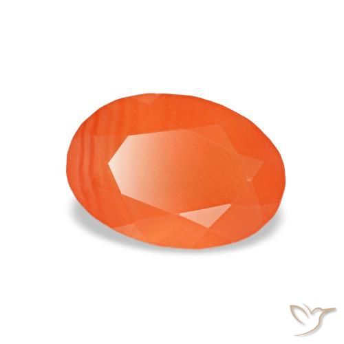 Corniola naturale arancione da 0,44 ct, taglio ovale, trasparente