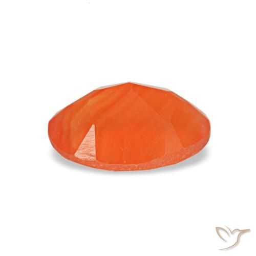 Corniola naturale arancione da 0,44 ct, taglio ovale, trasparente