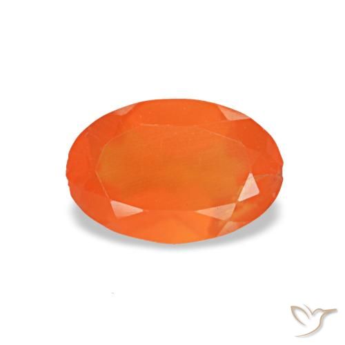 Corniola naturale arancione da 0,34 ct, taglio ovale, trasparente