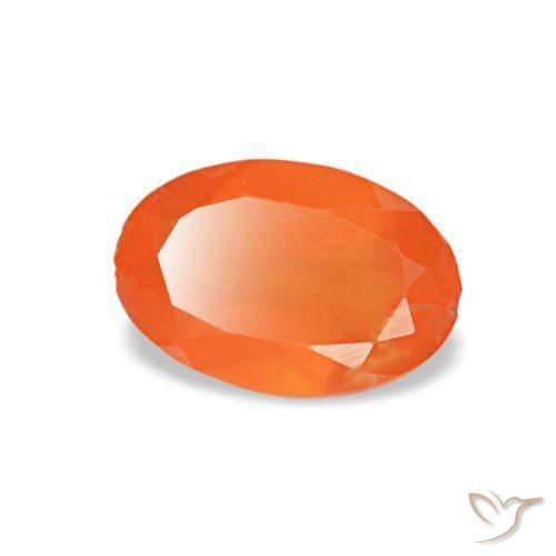 Corniola naturale arancione da 0,34 ct, taglio ovale, trasparente