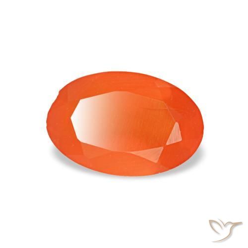 Corniola naturale arancione da 0,34 ct, taglio ovale, trasparente