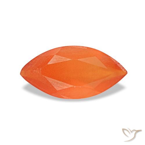 Corniola naturale arancione da 0,39 ct, marchesa, trasparente