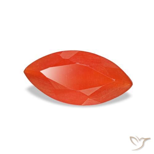 Corniola naturale arancione da 0,38 ct, marchesa, trasparente