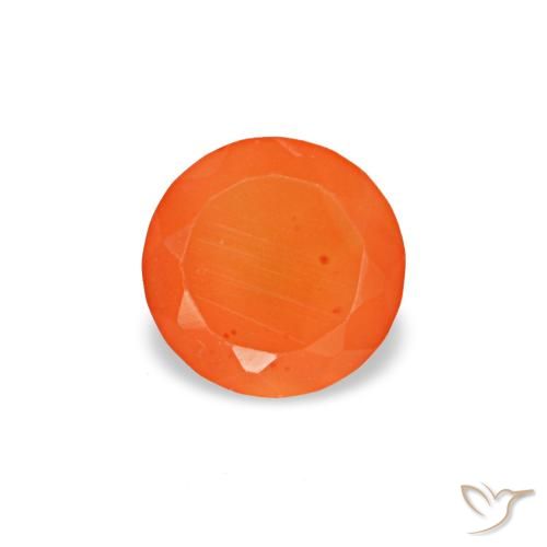 0.20ct arancione corniola, rotondo, trasparente