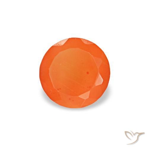 Corniola naturale arancione da 0,20 ct, taglio rotondo, trasparente