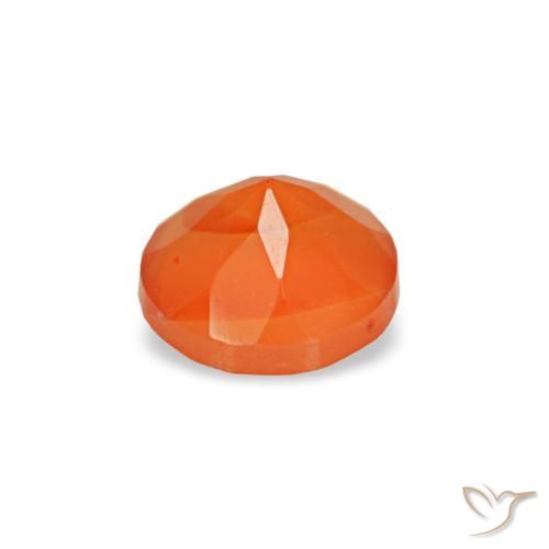 Corniola naturale arancione da 0,20 ct, taglio rotondo, trasparente
