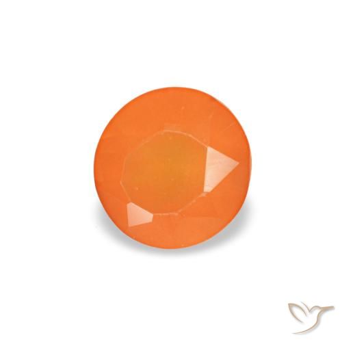 Corniola naturale arancione da 0,18 ct, taglio rotondo, trasparente
