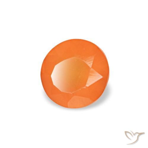 Corniola naturale arancione da 0,18 ct, taglio rotondo, trasparente
