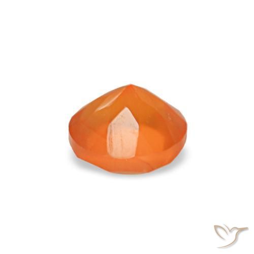 Corniola naturale arancione da 0,18 ct, taglio rotondo, trasparente