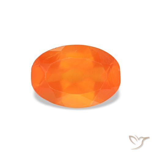 0.37ct arancione corniola, ovale, trasparente