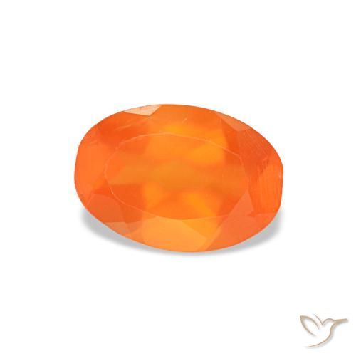 Corniola naturale arancione da 0,37 ct, taglio ovale, trasparente