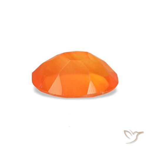 Corniola naturale arancione da 0,37 ct, taglio ovale, trasparente