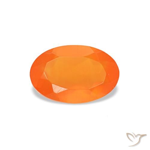 Corniola naturale arancione da 0,33 ct, taglio ovale, trasparente