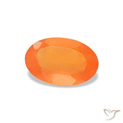 Corniola naturale arancione da 0,33 ct, taglio ovale, trasparente
