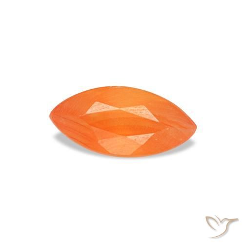 Corniola naturale arancione da 0,14 ct, marchesa, trasparente
