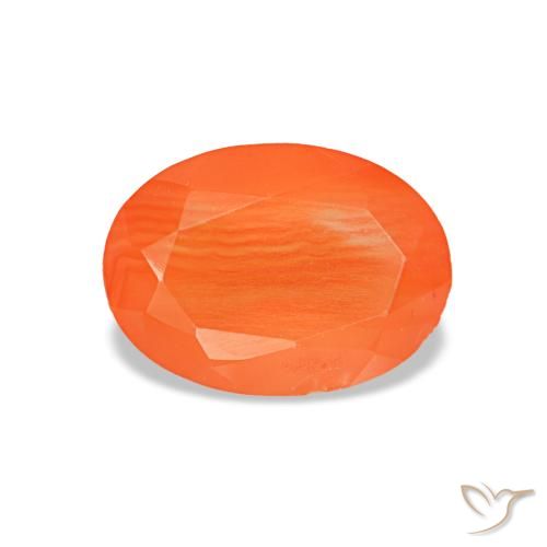 0.60ct arancione corniola, ovale, trasparente
