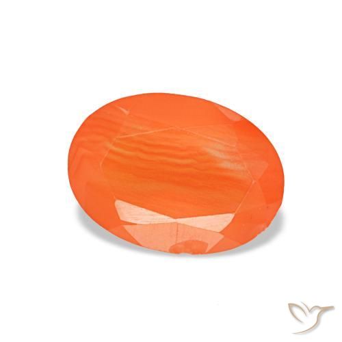 Corniola naturale arancione da 0,60 ct, taglio ovale, trasparente