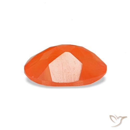 Corniola naturale arancione da 0,60 ct, taglio ovale, trasparente