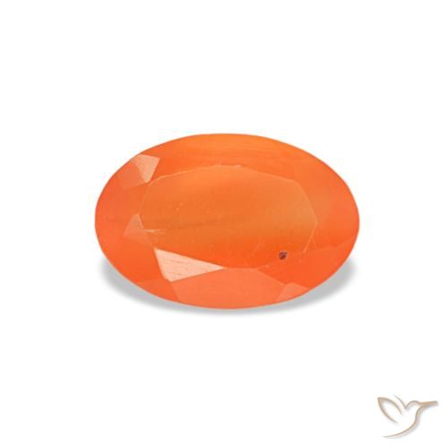 0.38ct arancione corniola, ovale, trasparente