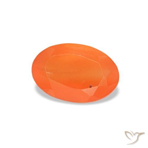 Corniola naturale arancione da 0,38 ct, taglio ovale, trasparente