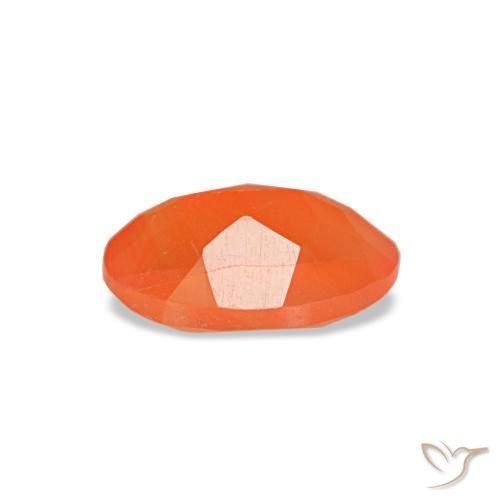 Corniola naturale arancione da 0,38 ct, taglio ovale, trasparente
