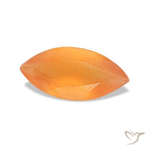 Corniola naturale arancione da 0,44 ct, marchesa, trasparente