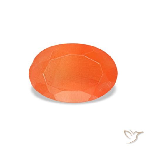 Corniola naturale arancione da 0,36 ct, taglio ovale, trasparente