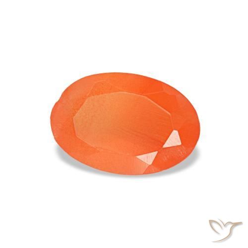 Corniola naturale arancione da 0,36 ct, taglio ovale, trasparente