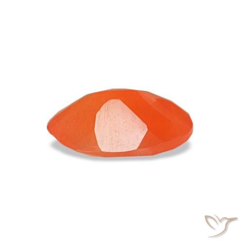 Corniola naturale arancione da 0,36 ct, taglio ovale, trasparente
